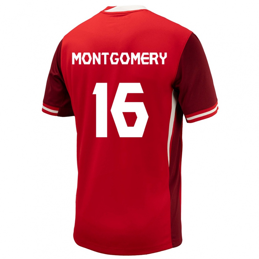 Kandiny Niño Camiseta Canadá Callum Montgomery #16 Rojo 1ª Equipación 24-26 La Camisa