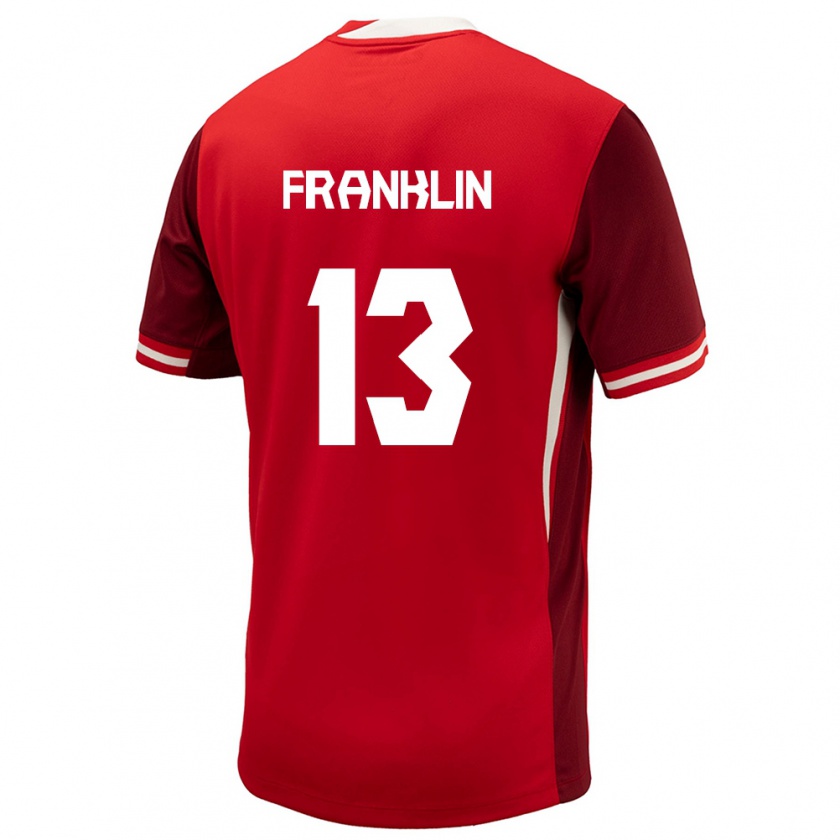 Kandiny Kinderen Canada Kobe Franklin #13 Rood Thuisshirt Thuistenue 24-26 T-Shirt