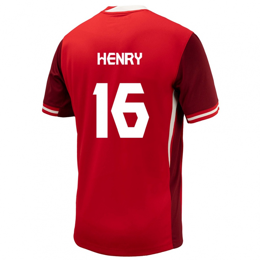 Kandiny Niño Camiseta Canadá Maël Henry #16 Rojo 1ª Equipación 24-26 La Camisa