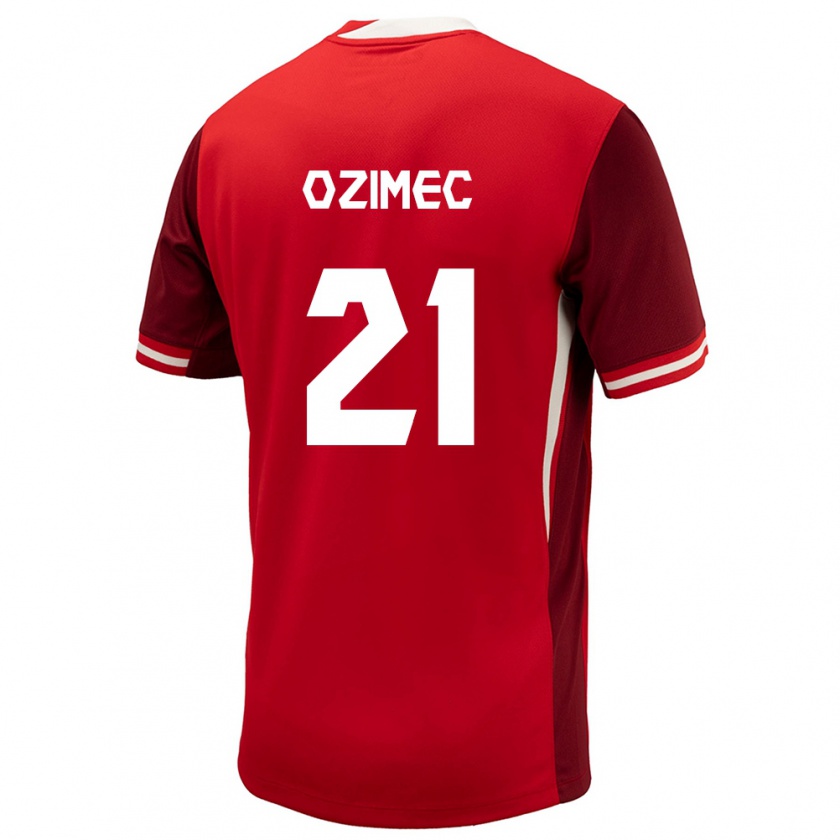 Kandiny Kinder Kanada Lucas Ozimec #21 Rot Heimtrikot Trikot 24-26 T-Shirt Österreich