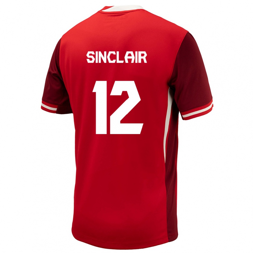 Kandiny Niño Camiseta Canadá Christine Sinclair #12 Rojo 1ª Equipación 24-26 La Camisa