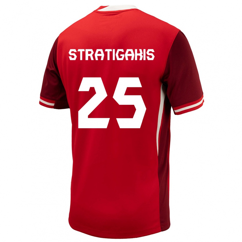 Kandiny Kinderen Canada Sarah Stratigakis #25 Rood Thuisshirt Thuistenue 24-26 T-Shirt België