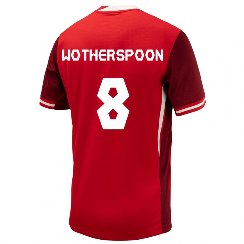 Kandiny Niño Camiseta Canadá David Wotherspoon #8 Rojo 1ª Equipación 24-26 La Camisa