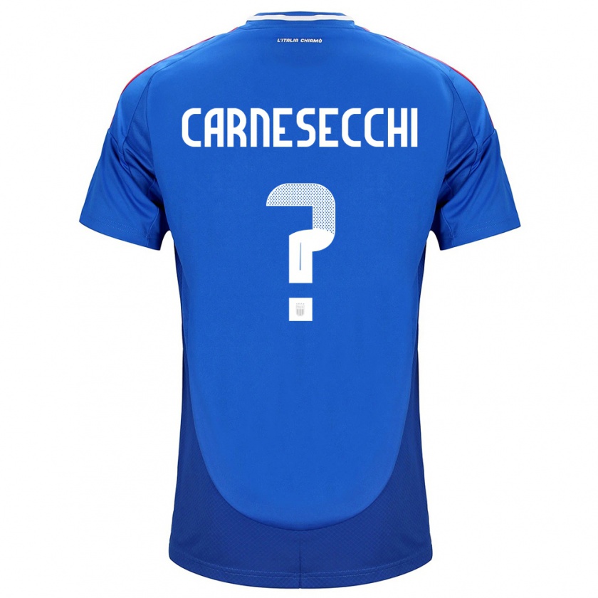 Kandiny Kinderen Italië Marco Carnesecchi #0 Blauw Thuisshirt Thuistenue 24-26 T-Shirt