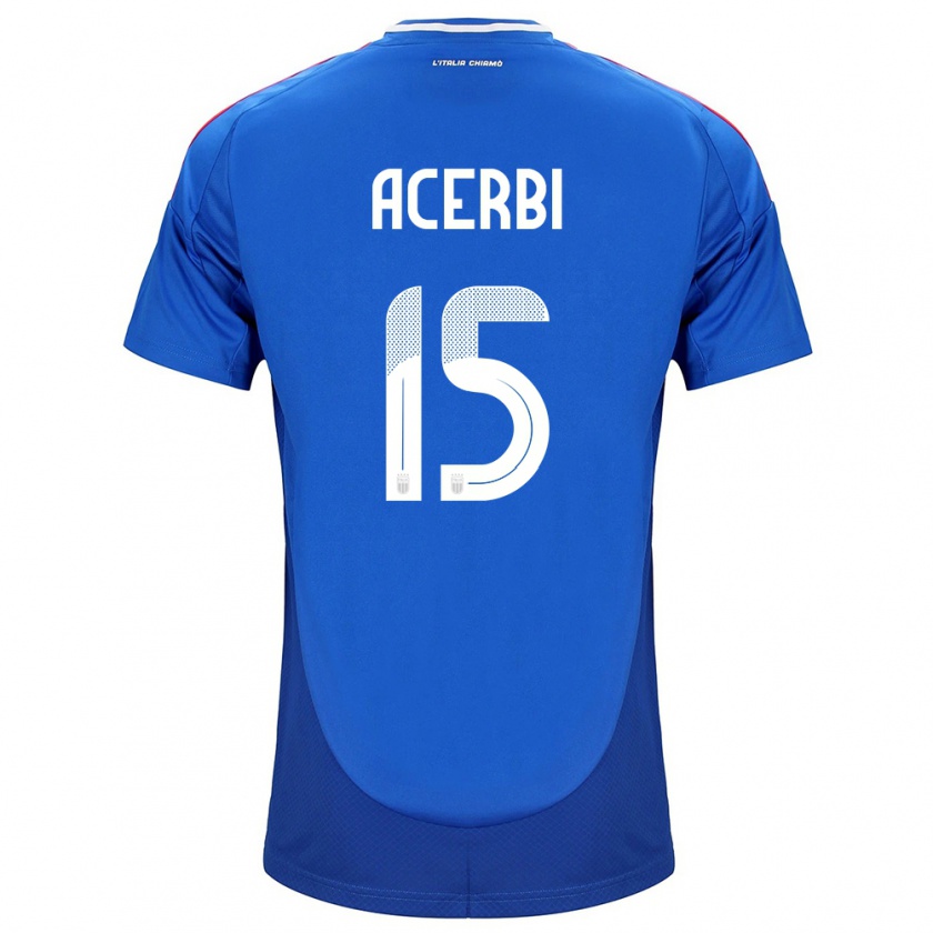 Kandiny Niño Camiseta Italia Francesco Acerbi #15 Azul 1ª Equipación 24-26 La Camisa