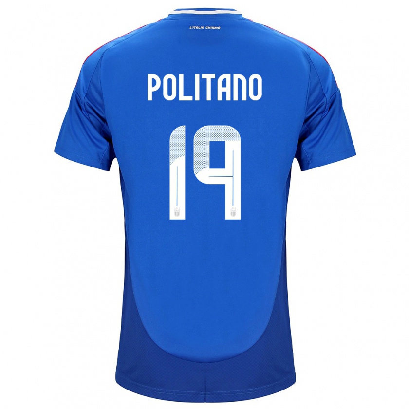 Kandiny Kinderen Italië Matteo Politano #19 Blauw Thuisshirt Thuistenue 24-26 T-Shirt