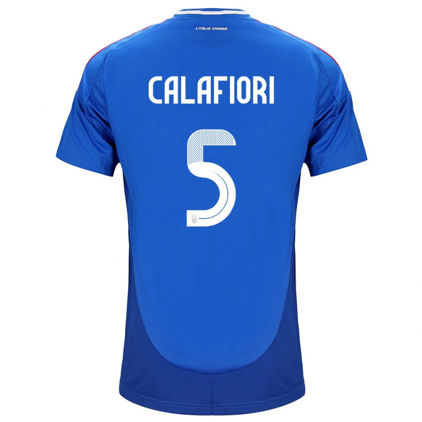 Kandiny Niño Camiseta Italia Riccardo Calafiori #5 Azul 1ª Equipación 24-26 La Camisa