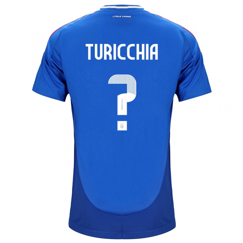 Kandiny Kinderen Italië Riccardo Turicchia #0 Blauw Thuisshirt Thuistenue 24-26 T-Shirt België