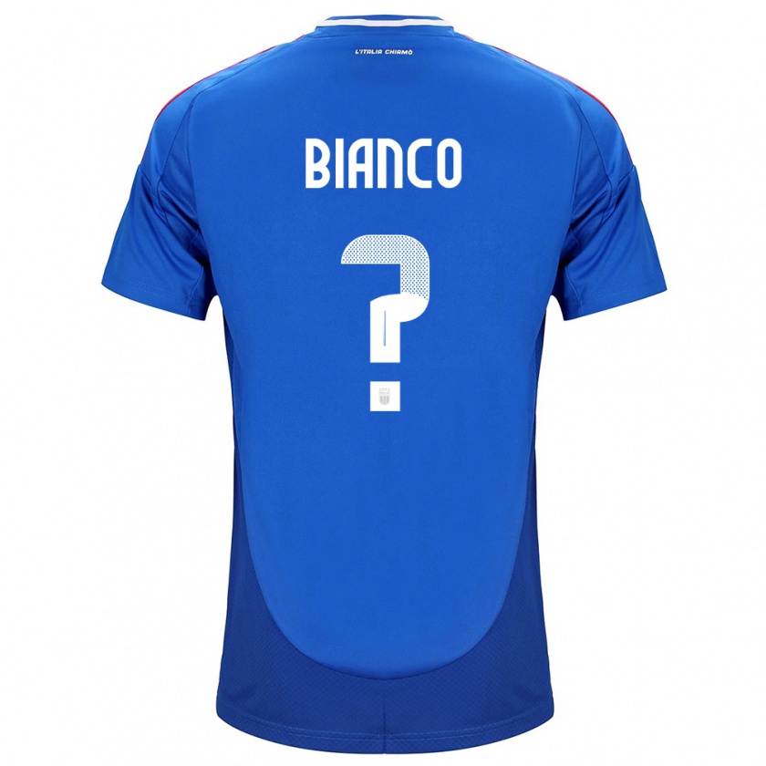 Kandiny Kinderen Italië Alessandro Bianco #0 Blauw Thuisshirt Thuistenue 24-26 T-Shirt