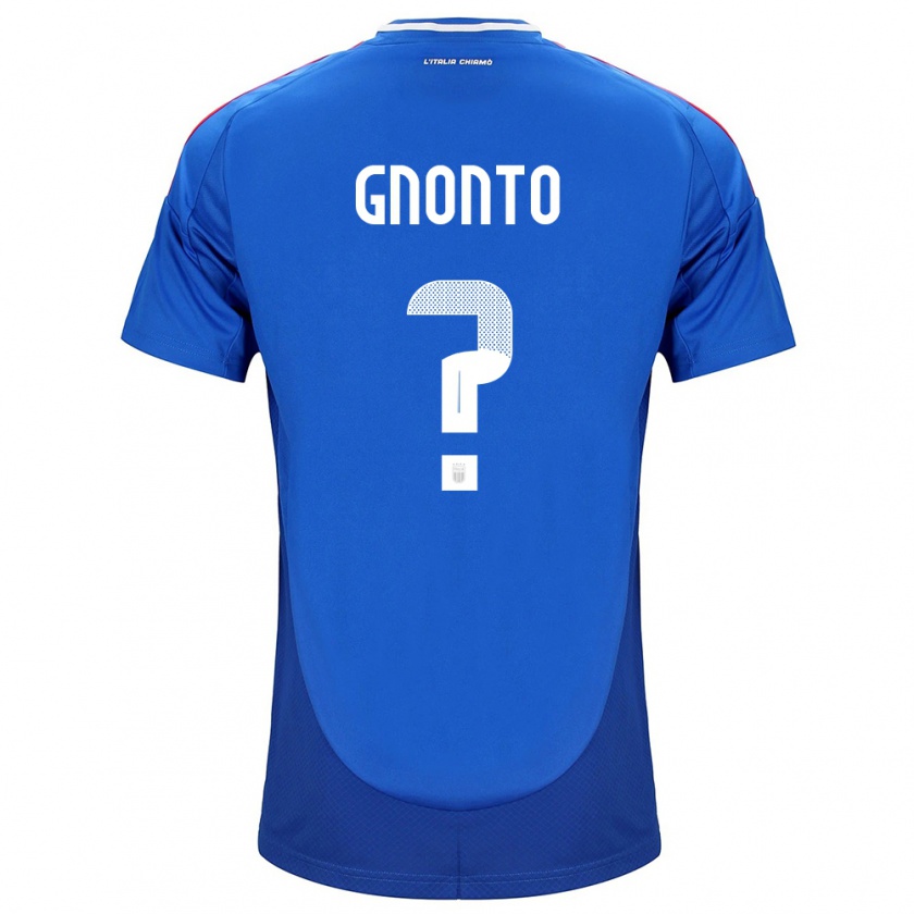 Kandiny Kinderen Italië Wilfried Gnonto #0 Blauw Thuisshirt Thuistenue 24-26 T-Shirt