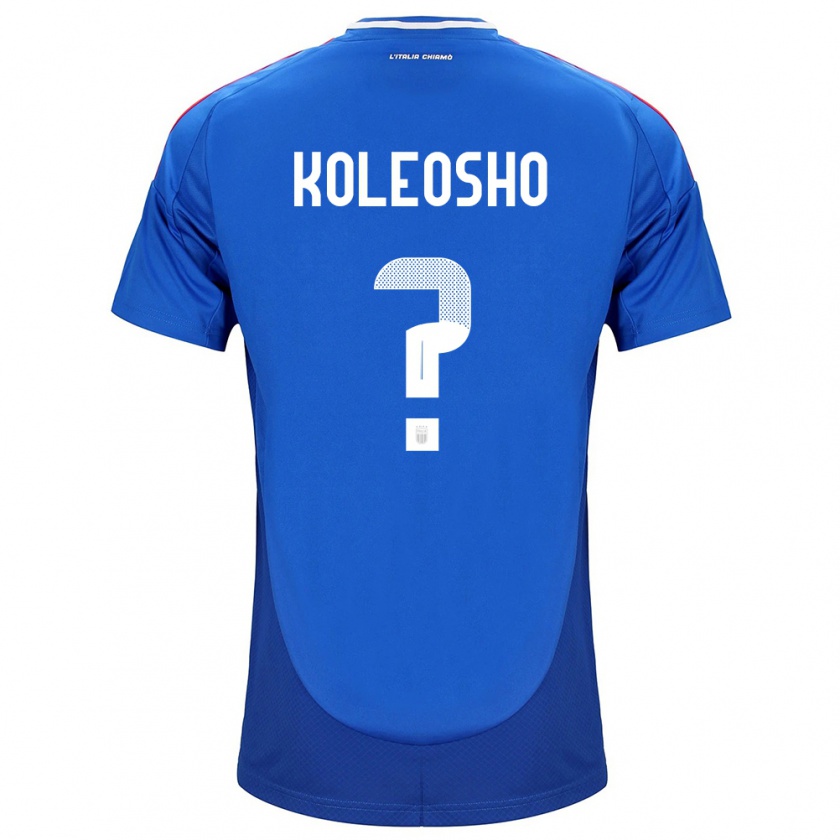 Kandiny Kinder Italien Luca Koleosho #0 Blau Heimtrikot Trikot 24-26 T-Shirt Österreich