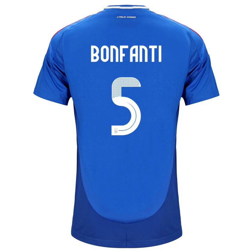 Kandiny Bambino Maglia Italia Giovanni Bonfanti #5 Blu Kit Gara Home 24-26 Maglietta