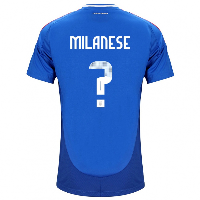 Kandiny Kinderen Italië Tommaso Milanese #0 Blauw Thuisshirt Thuistenue 24-26 T-Shirt