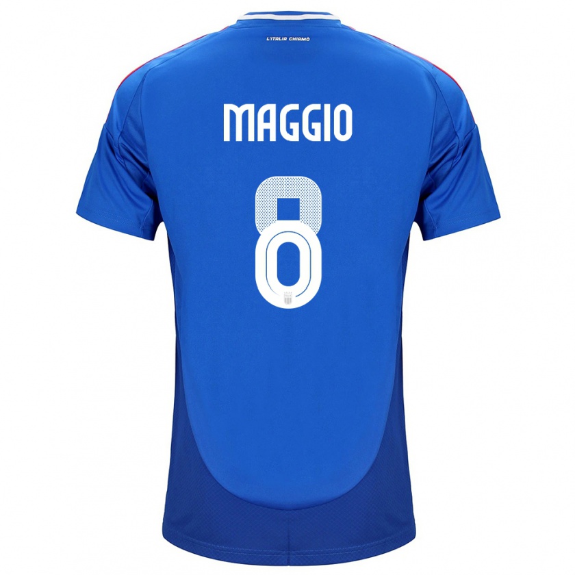 Kandiny Kinderen Italië Luca Di Maggio #8 Blauw Thuisshirt Thuistenue 24-26 T-Shirt België