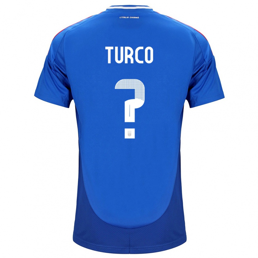 Kandiny Kinderen Italië Stefano Turco #0 Blauw Thuisshirt Thuistenue 24-26 T-Shirt