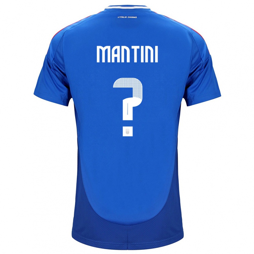 KandinyキッズイタリアMatteo Mantini#0青ホームシャツ24-26ジャージーユニフォーム