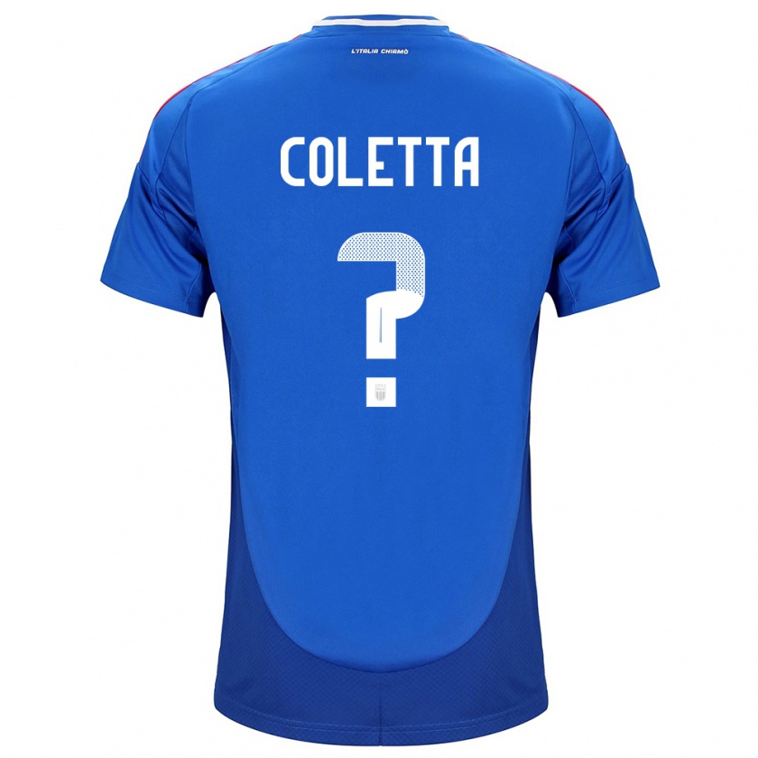 Kandiny Kinderen Italië Federico Coletta #0 Blauw Thuisshirt Thuistenue 24-26 T-Shirt België