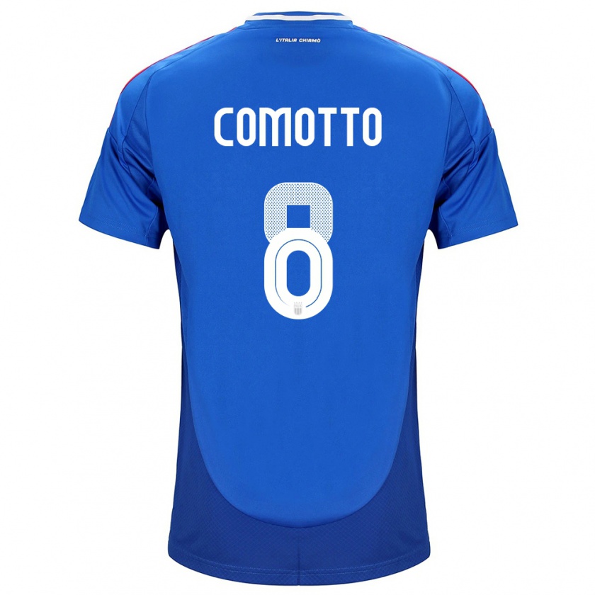 Kandiny Kinderen Italië Christian Comotto #8 Blauw Thuisshirt Thuistenue 24-26 T-Shirt