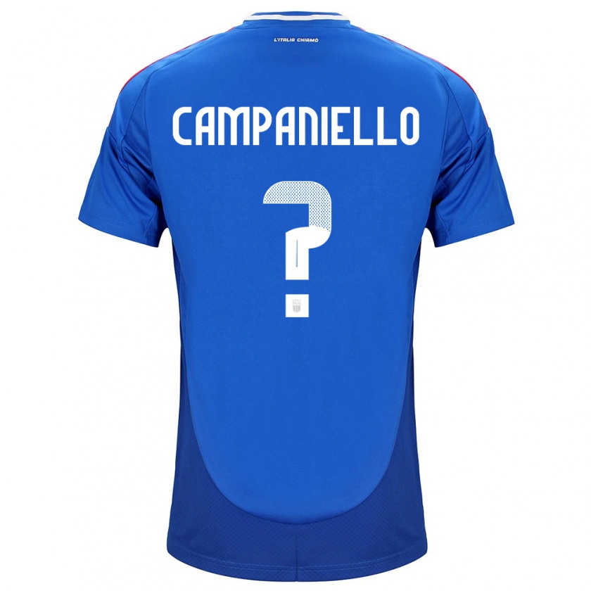 Kandiny Bambino Maglia Italia Thomas Campaniello #0 Blu Kit Gara Home 24-26 Maglietta