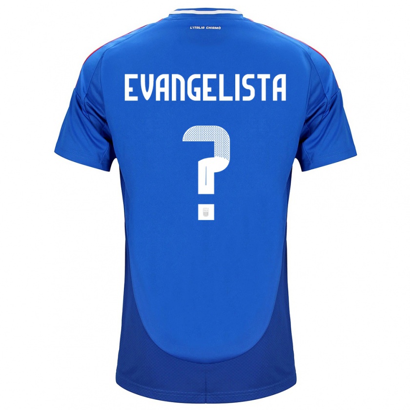 Kandiny Kinderen Italië Edoardo Evangelista #0 Blauw Thuisshirt Thuistenue 24-26 T-Shirt België