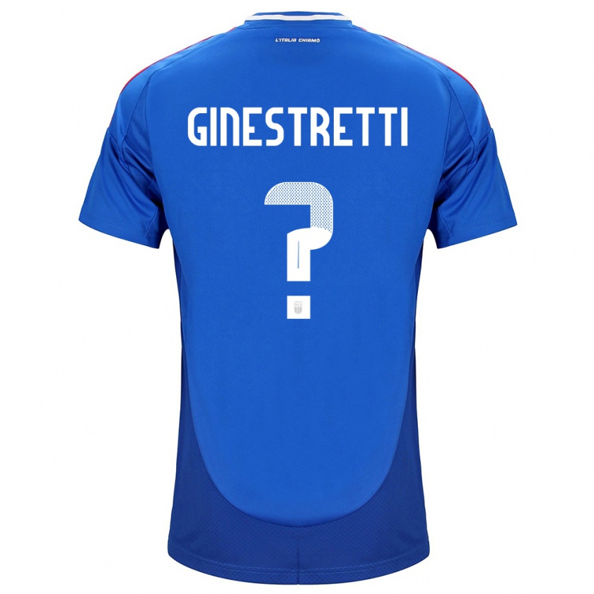 Kandiny Kinderen Italië Davide Ginestretti #0 Blauw Thuisshirt Thuistenue 24-26 T-Shirt België