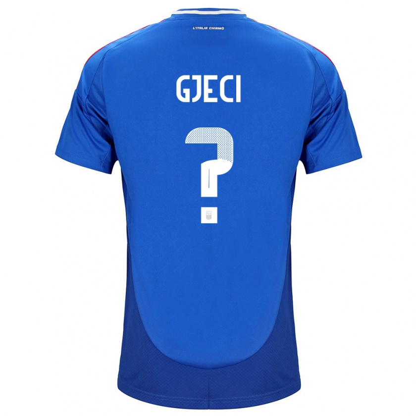 Kandiny Kinder Italien Delis Gjeci #0 Blau Heimtrikot Trikot 24-26 T-Shirt Österreich