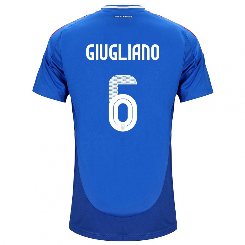 Kandiny Kinderen Italië Manuela Giugliano #6 Blauw Thuisshirt Thuistenue 24-26 T-Shirt België