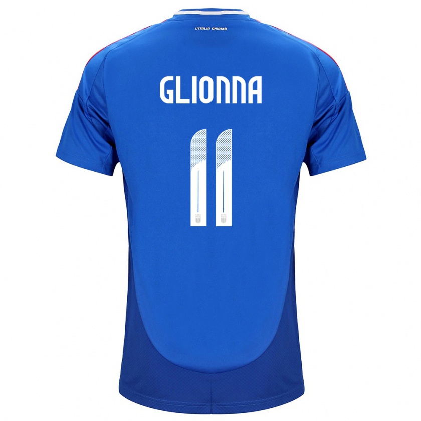 Kandiny Kinderen Italië Benedetta Glionna #11 Blauw Thuisshirt Thuistenue 24-26 T-Shirt België