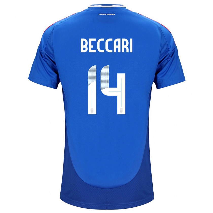 Kandiny Kinderen Italië Chiara Beccari #14 Blauw Thuisshirt Thuistenue 24-26 T-Shirt België