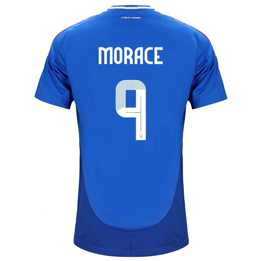 Kandiny Kinder Italien Carolina Morace #9 Blau Heimtrikot Trikot 24-26 T-Shirt Österreich