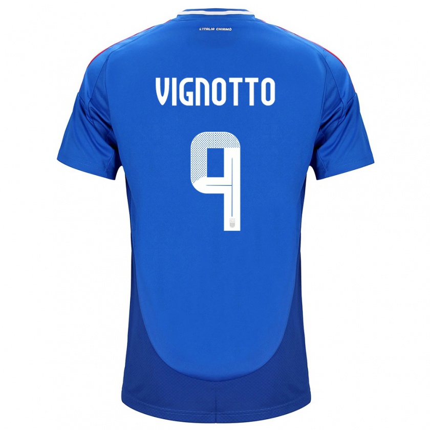 Kandiny Kinder Italien Elisabetta Vignotto #9 Blau Heimtrikot Trikot 24-26 T-Shirt Österreich