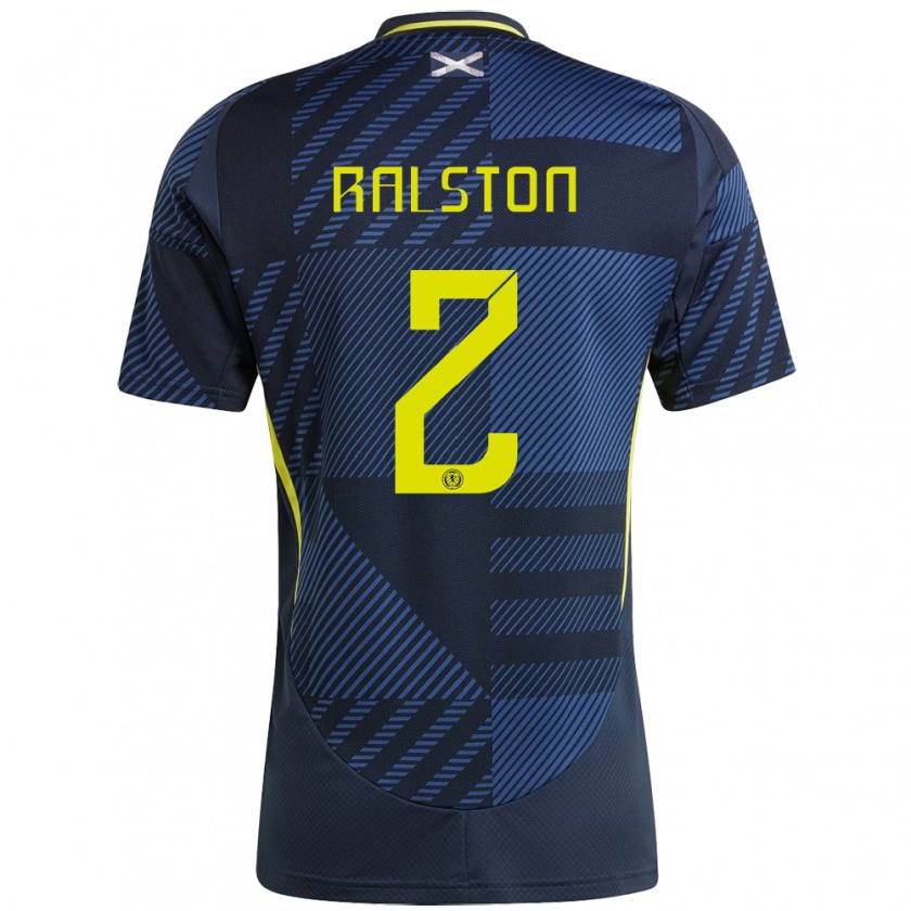 Kandiny Niño Camiseta Escocia Anthony Ralston #2 Azul Oscuro 1ª Equipación 24-26 La Camisa México