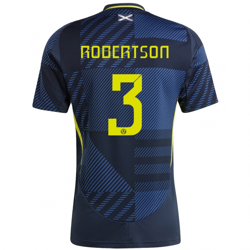 Kandiny Kinderen Schotland Andrew Robertson #3 Donkerblauw Thuisshirt Thuistenue 24-26 T-Shirt België