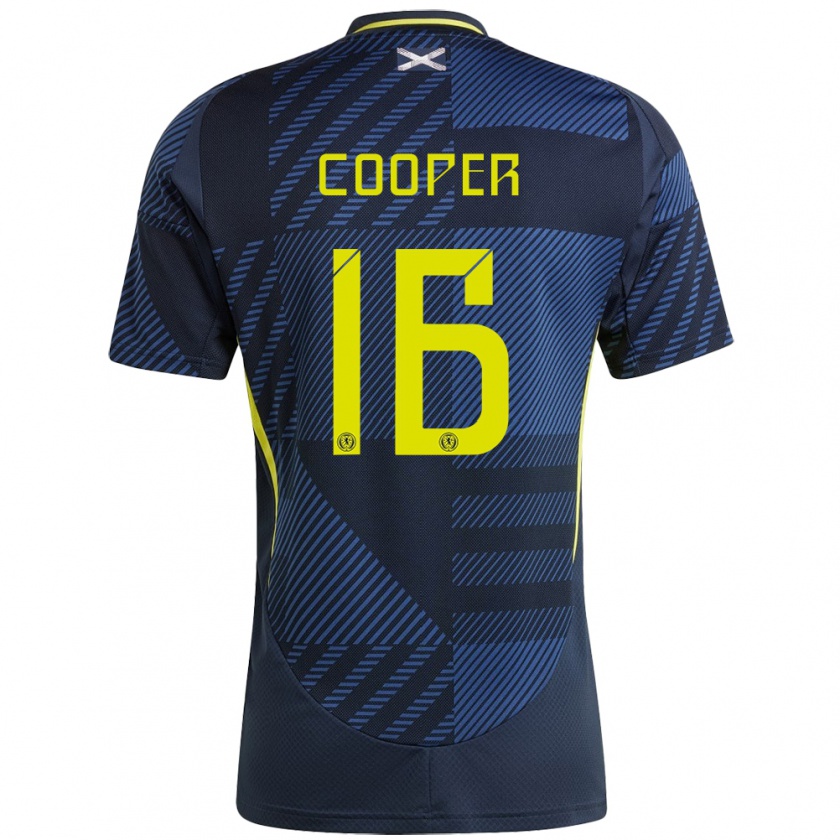 Kandiny Niño Camiseta Escocia Liam Cooper #16 Azul Oscuro 1ª Equipación 24-26 La Camisa México