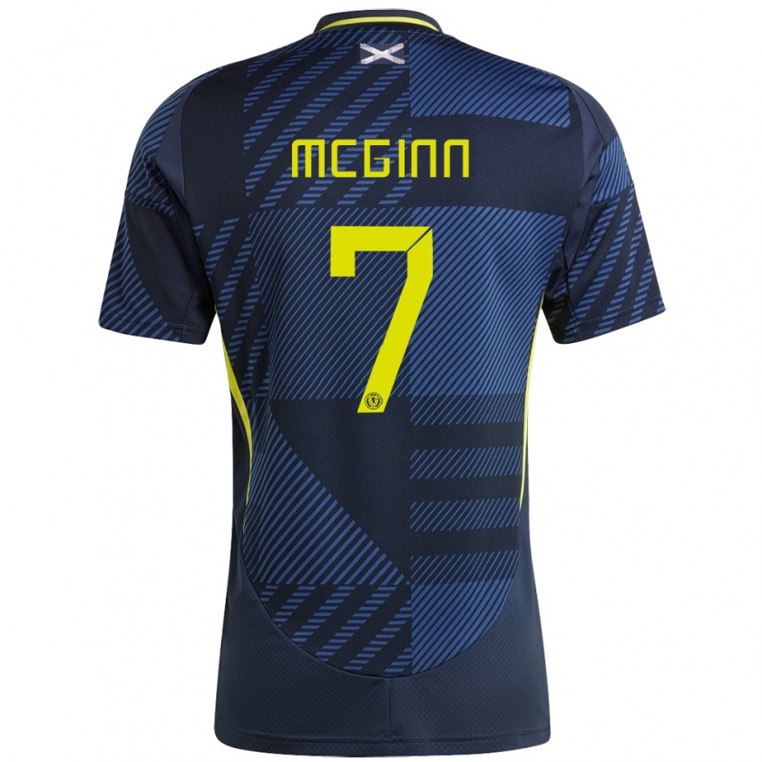 Kandiny Niño Camiseta Escocia John Mcginn #7 Azul Oscuro 1ª Equipación 24-26 La Camisa México