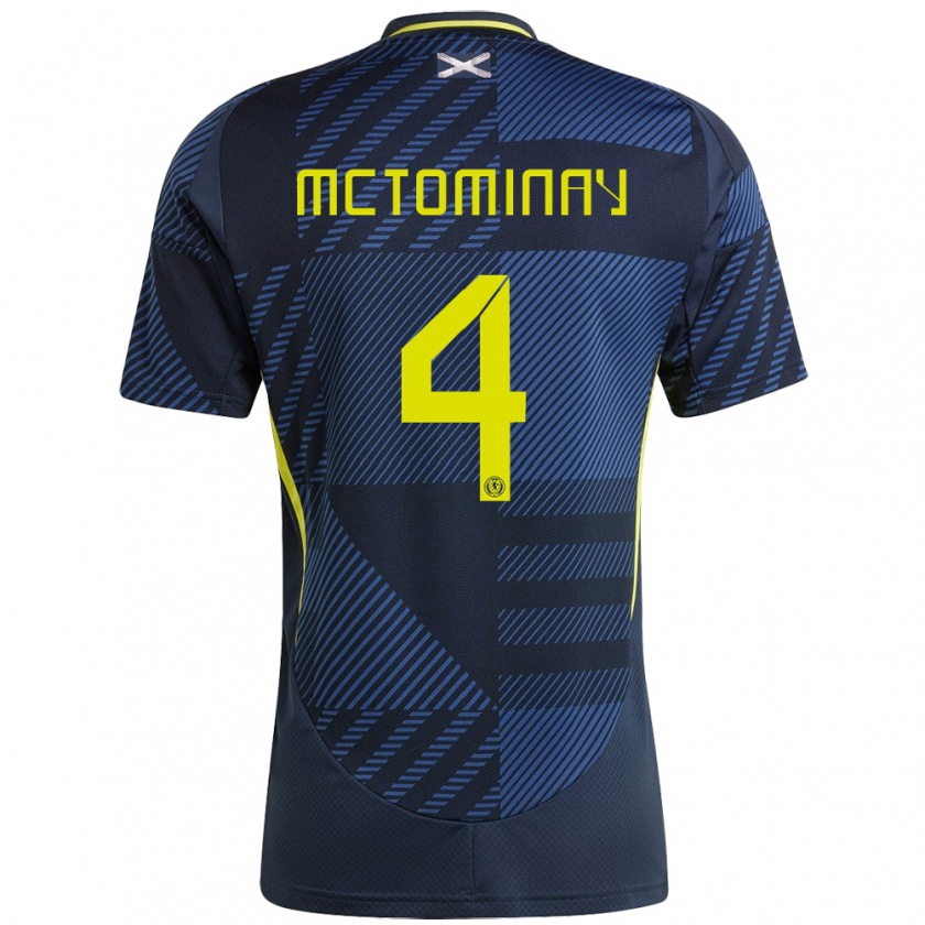 Kandiny Niño Camiseta Escocia Scott Mctominay #4 Azul Oscuro 1ª Equipación 24-26 La Camisa México