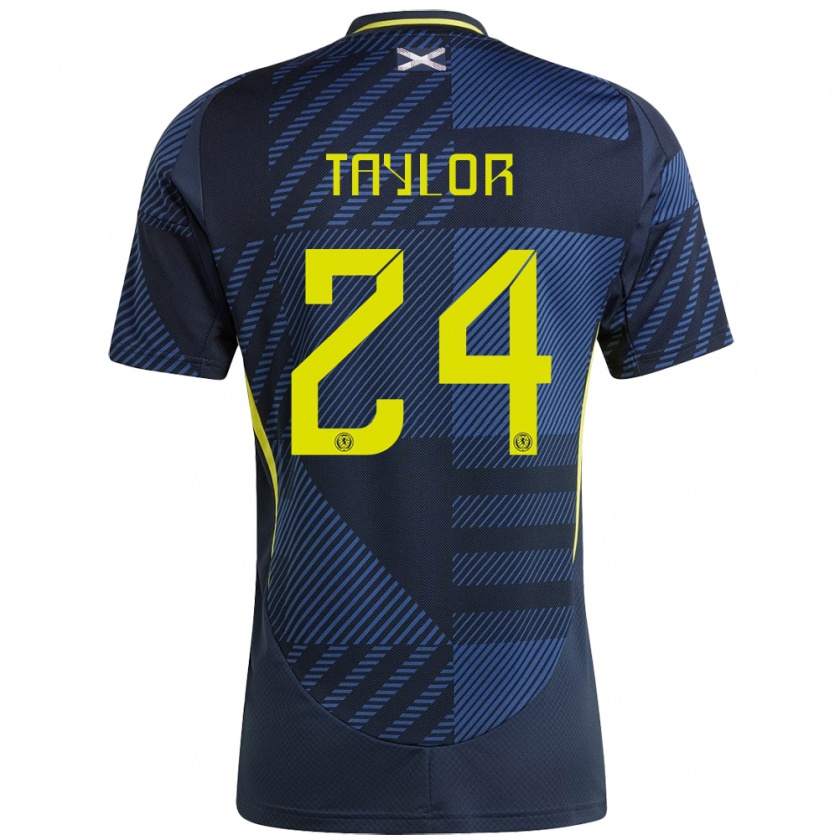 Kandiny Kinderen Schotland Greg Taylor #24 Donkerblauw Thuisshirt Thuistenue 24-26 T-Shirt België