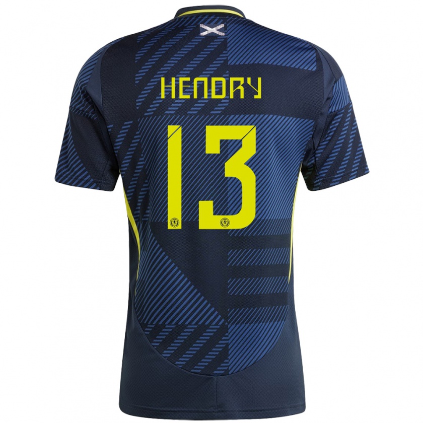 Kandiny Bambino Maglia Scotland Jack Hendry #13 Blu Scuro Kit Gara Home 24-26 Maglietta