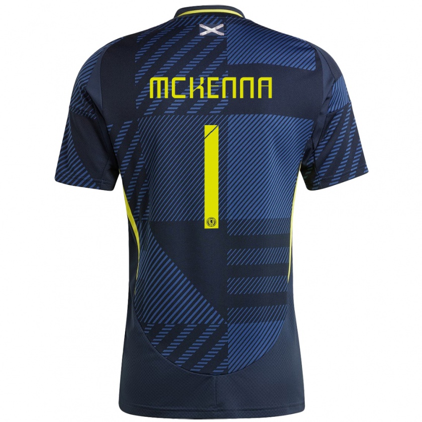 Kandiny Kinderen Schotland Callan Mckenna #1 Donkerblauw Thuisshirt Thuistenue 24-26 T-Shirt