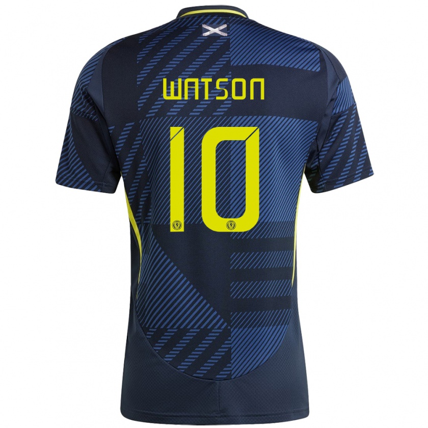 Kandiny Kinderen Schotland David Watson #10 Donkerblauw Thuisshirt Thuistenue 24-26 T-Shirt België