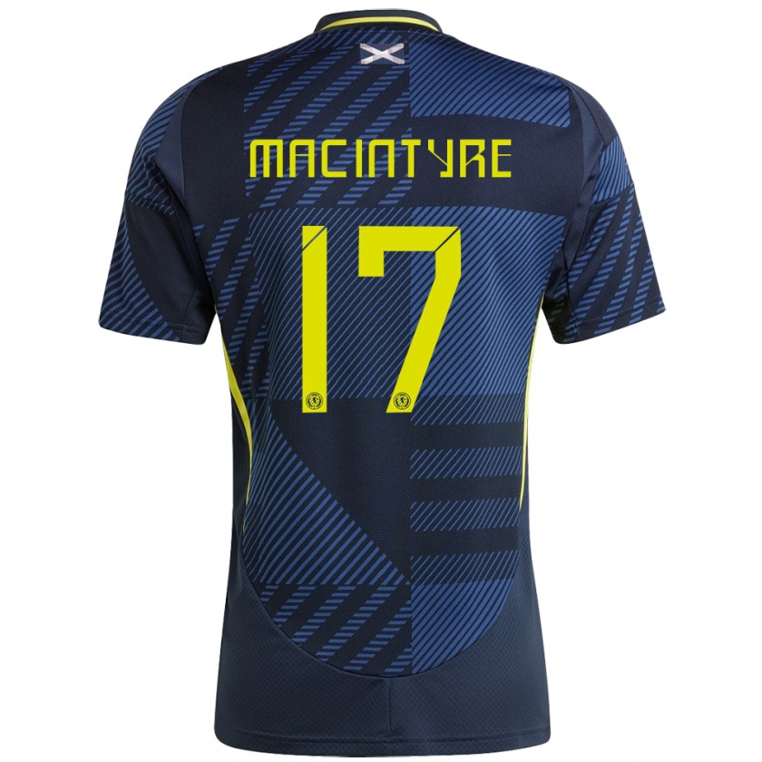 Kandiny Niño Camiseta Escocia Jacob Macintyre #17 Azul Oscuro 1ª Equipación 24-26 La Camisa México