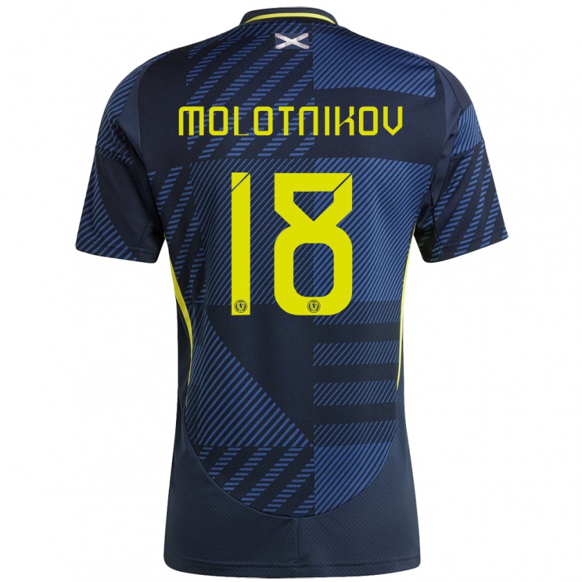 Kandiny Kinderen Schotland Rudi Molotnikov #18 Donkerblauw Thuisshirt Thuistenue 24-26 T-Shirt