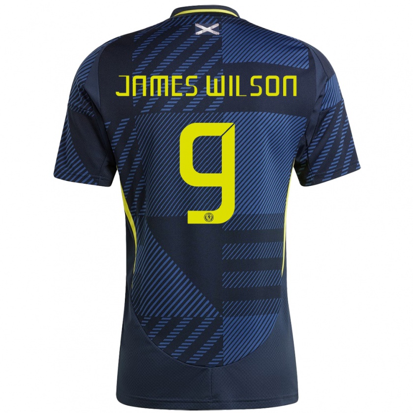 Kandiny Kinderen Schotland James Wilson #9 Donkerblauw Thuisshirt Thuistenue 24-26 T-Shirt