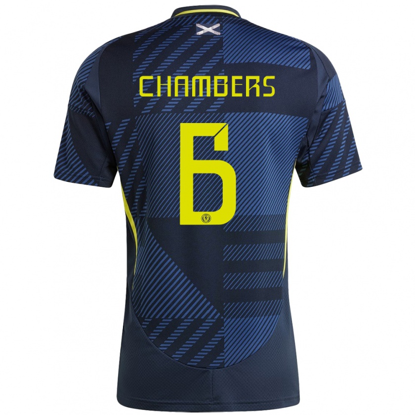 Kandiny Kinderen Schotland Sam Chambers #6 Donkerblauw Thuisshirt Thuistenue 24-26 T-Shirt België