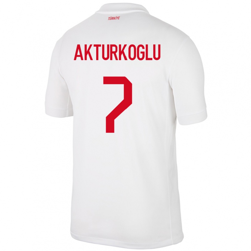 Kandiny Bambino Maglia Turchia Kerem Aktürkoğlu #7 Bianco Kit Gara Home 24-26 Maglietta