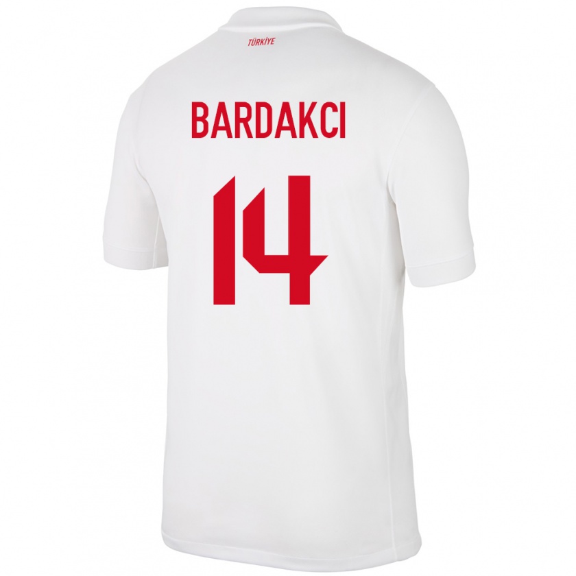 Kandiny Bambino Maglia Turchia Abdülkerim Bardakcı #14 Bianco Kit Gara Home 24-26 Maglietta