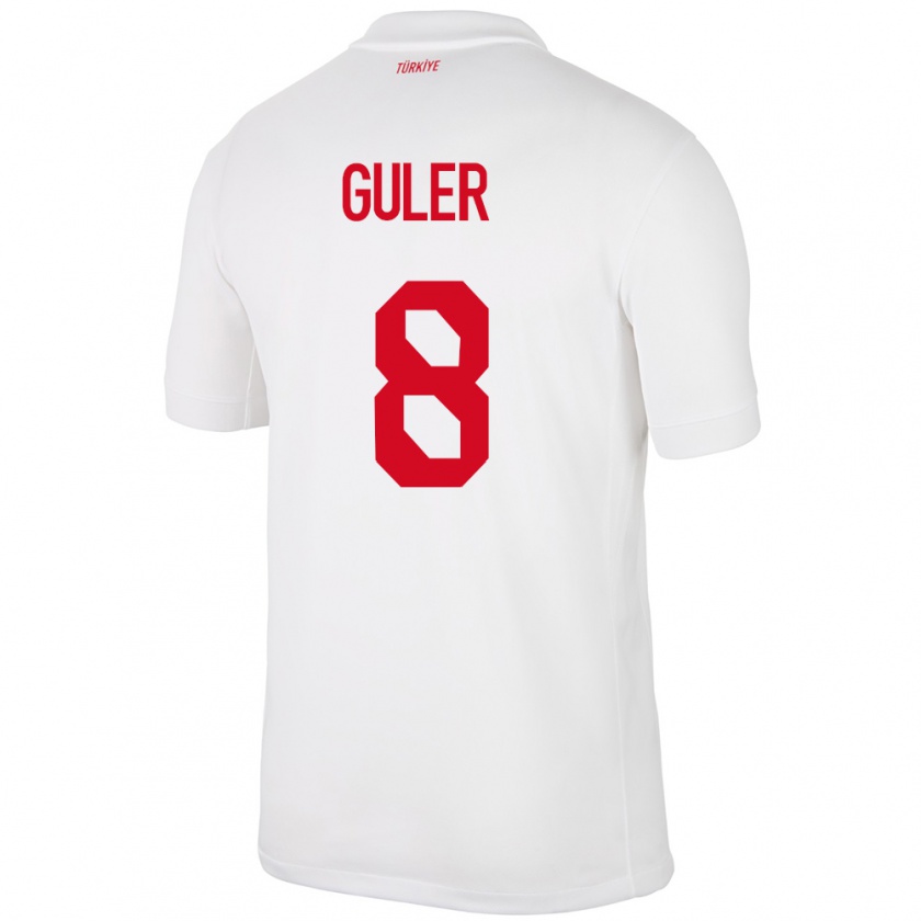 Kandiny Kinder Türkei Arda Güler #8 Weiß Heimtrikot Trikot 24-26 T-Shirt Österreich