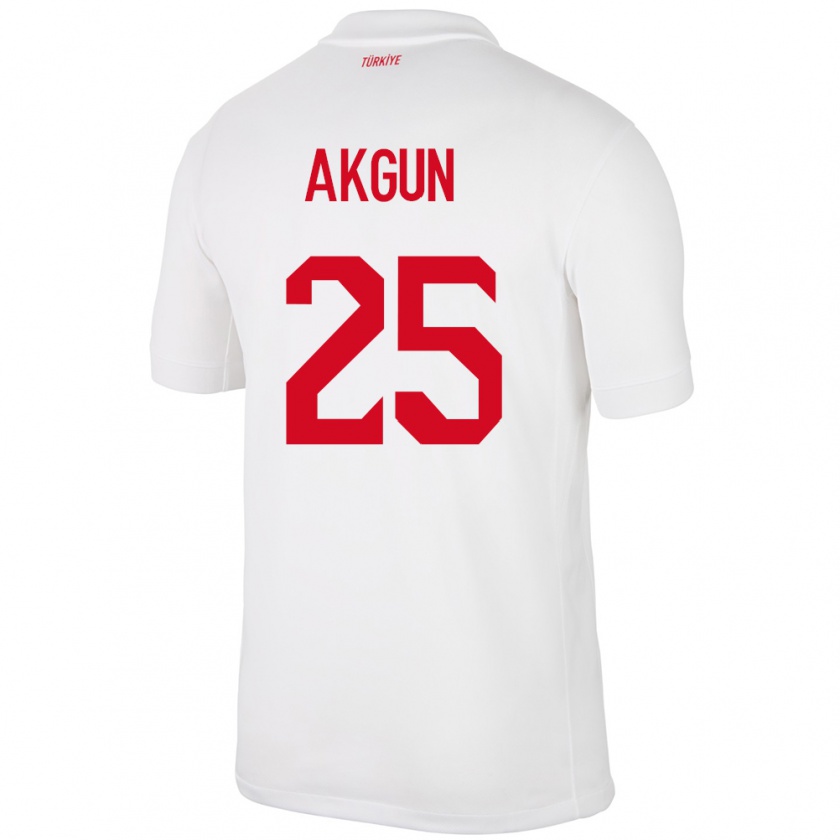 Kandiny Bambino Maglia Turchia Yunus Akgün #25 Bianco Kit Gara Home 24-26 Maglietta