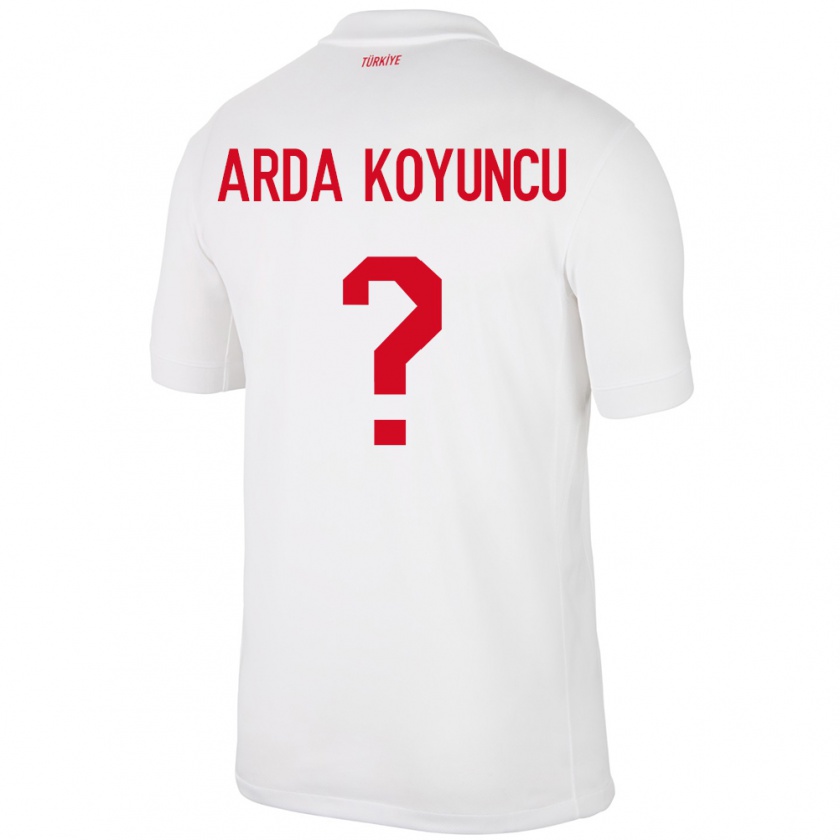 Kandiny Kinderen Turkije Efe Arda Koyuncu #0 Wit Thuisshirt Thuistenue 24-26 T-Shirt België