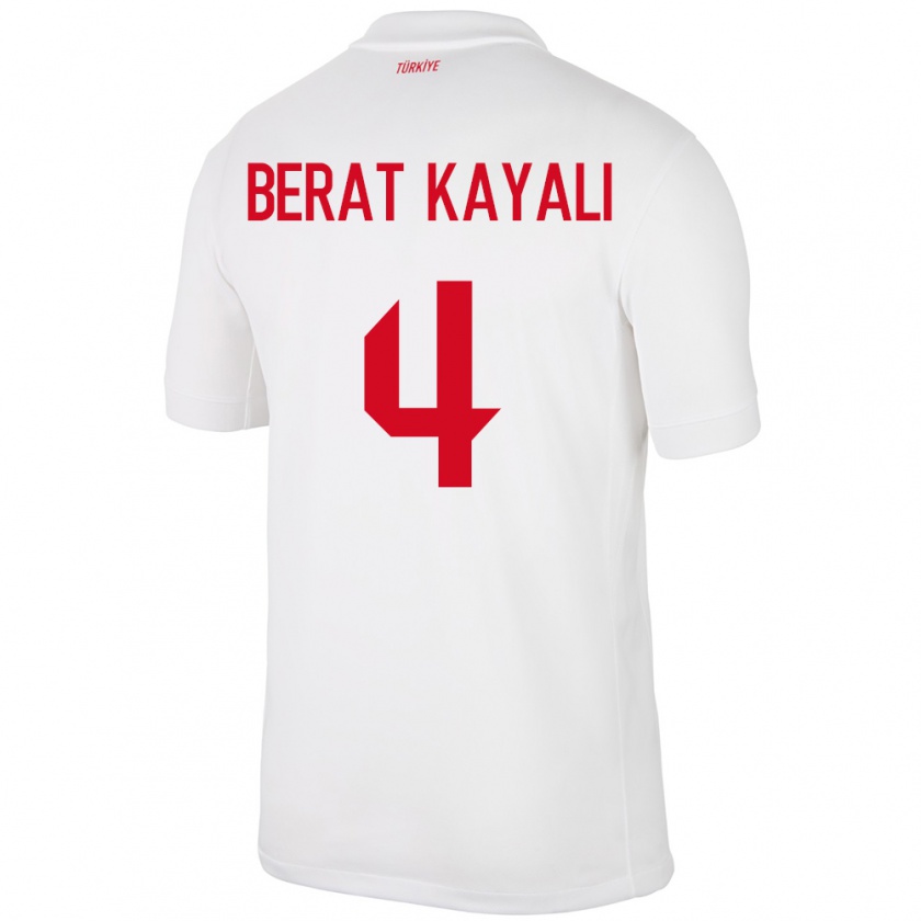 Kandiny Kinderen Turkije Hasan Berat Kayalı #4 Wit Thuisshirt Thuistenue 24-26 T-Shirt België